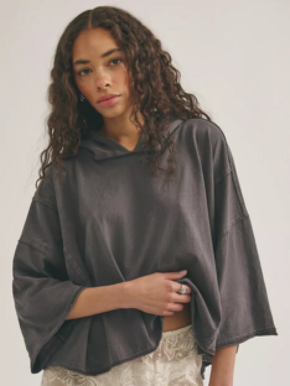 NWT We The Free Small Come and Go Hoodie Washed Black